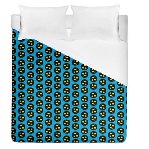 0059 Comic Head Bothered Smiley Pattern Duvet Cover (Queen Size) from ArtsNow.com