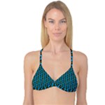 0059 Comic Head Bothered Smiley Pattern Reversible Tri Bikini Top