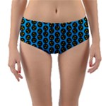 0059 Comic Head Bothered Smiley Pattern Reversible Mid-Waist Bikini Bottoms