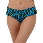 0059 Comic Head Bothered Smiley Pattern Frill Bikini Bottom