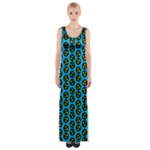 0059 Comic Head Bothered Smiley Pattern Thigh Split Maxi Dress