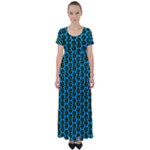 0059 Comic Head Bothered Smiley Pattern High Waist Short Sleeve Maxi Dress