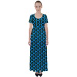 0059 Comic Head Bothered Smiley Pattern High Waist Short Sleeve Maxi Dress