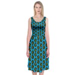 0059 Comic Head Bothered Smiley Pattern Midi Sleeveless Dress