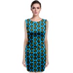 0059 Comic Head Bothered Smiley Pattern Classic Sleeveless Midi Dress