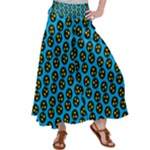 0059 Comic Head Bothered Smiley Pattern Satin Palazzo Pants