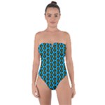 0059 Comic Head Bothered Smiley Pattern Tie Back One Piece Swimsuit