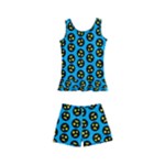 0059 Comic Head Bothered Smiley Pattern Kids  Boyleg Swimsuit