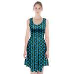 0059 Comic Head Bothered Smiley Pattern Racerback Midi Dress