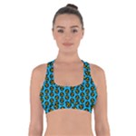 0059 Comic Head Bothered Smiley Pattern Cross Back Sports Bra