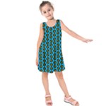 0059 Comic Head Bothered Smiley Pattern Kids  Sleeveless Dress