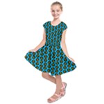 0059 Comic Head Bothered Smiley Pattern Kids  Short Sleeve Dress