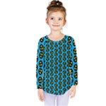 0059 Comic Head Bothered Smiley Pattern Kids  Long Sleeve Tee