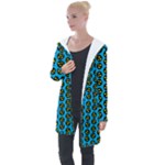 0059 Comic Head Bothered Smiley Pattern Longline Hooded Cardigan