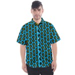 0059 Comic Head Bothered Smiley Pattern Men s Short Sleeve Shirt