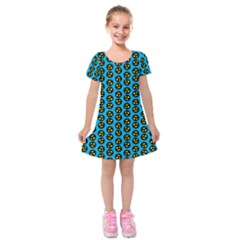 0059 Comic Head Bothered Smiley Pattern Kids  Short Sleeve Velvet Dress from ArtsNow.com