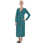 0059 Comic Head Bothered Smiley Pattern Velvet Maxi Wrap Dress