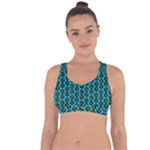 0059 Comic Head Bothered Smiley Pattern Cross String Back Sports Bra