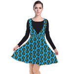 0059 Comic Head Bothered Smiley Pattern Plunge Pinafore Dress