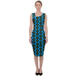 0059 Comic Head Bothered Smiley Pattern Sleeveless Pencil Dress