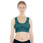 0059 Comic Head Bothered Smiley Pattern Sports Bra With Pocket