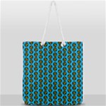 0059 Comic Head Bothered Smiley Pattern Full Print Rope Handle Tote (Large)