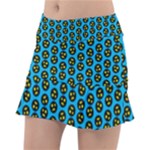 0059 Comic Head Bothered Smiley Pattern Tennis Skorts