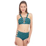 0059 Comic Head Bothered Smiley Pattern Cage Up Bikini Set