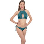 0059 Comic Head Bothered Smiley Pattern Cross Front Halter Bikini Set