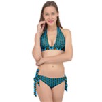 0059 Comic Head Bothered Smiley Pattern Tie It Up Bikini Set