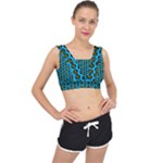 0059 Comic Head Bothered Smiley Pattern V-Back Sports Bra