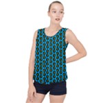 0059 Comic Head Bothered Smiley Pattern Bubble Hem Chiffon Tank Top