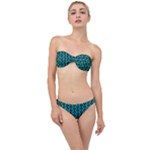 0059 Comic Head Bothered Smiley Pattern Classic Bandeau Bikini Set