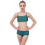 0059 Comic Head Bothered Smiley Pattern Layered Top Bikini Set