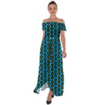 0059 Comic Head Bothered Smiley Pattern Off Shoulder Open Front Chiffon Dress