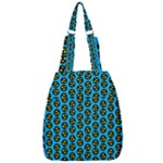 0059 Comic Head Bothered Smiley Pattern Center Zip Backpack