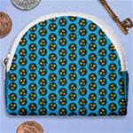 0059 Comic Head Bothered Smiley Pattern Horseshoe Style Canvas Pouch