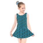 0059 Comic Head Bothered Smiley Pattern Kids  Skater Dress Swimsuit