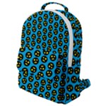 0059 Comic Head Bothered Smiley Pattern Flap Pocket Backpack (Small)