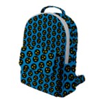 0059 Comic Head Bothered Smiley Pattern Flap Pocket Backpack (Large)