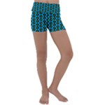 0059 Comic Head Bothered Smiley Pattern Kids  Lightweight Velour Yoga Shorts