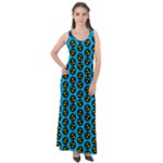 0059 Comic Head Bothered Smiley Pattern Sleeveless Velour Maxi Dress