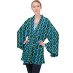 0059 Comic Head Bothered Smiley Pattern Long Sleeve Velvet Kimono 