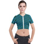 0059 Comic Head Bothered Smiley Pattern Short Sleeve Cropped Jacket