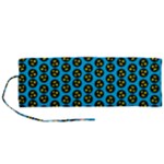 0059 Comic Head Bothered Smiley Pattern Roll Up Canvas Pencil Holder (M)