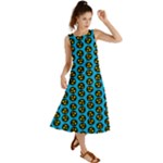 0059 Comic Head Bothered Smiley Pattern Summer Maxi Dress