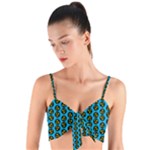 0059 Comic Head Bothered Smiley Pattern Woven Tie Front Bralet