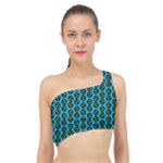 0059 Comic Head Bothered Smiley Pattern Spliced Up Bikini Top 