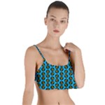 0059 Comic Head Bothered Smiley Pattern Layered Top Bikini Top 