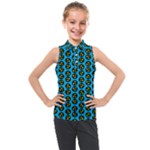 0059 Comic Head Bothered Smiley Pattern Kids  Sleeveless Polo Tee